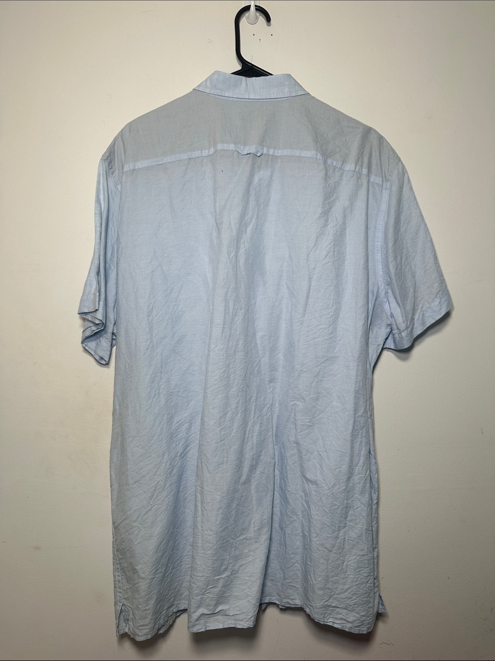Vince Light Blue Linen Blend Short Sleeve Button Up Shirt Men’s XXL Resort - Picture 12 of 14